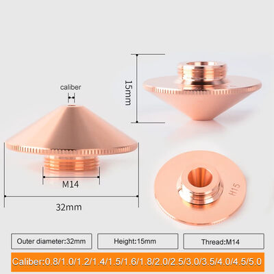 Kalite  D32 H15 Laser Cutting Nozzle 2.0mm for Precision Cutting and Long Service Life fabrika